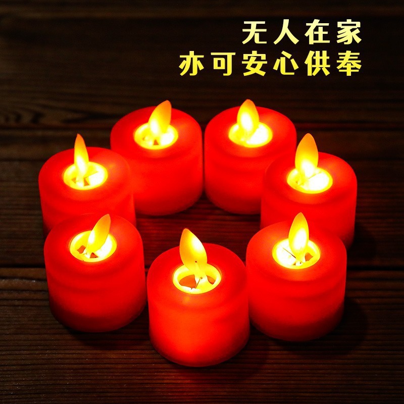 led Electronic Candle Lamp Butter Lamp Smokeless Electric Candle Simulation Buddha Front Lights Changming Lamp Home Lights