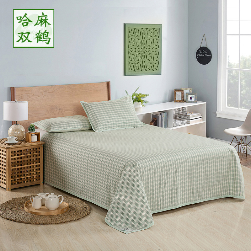 Hama Shuanghe Linen Cooling Mat Single/Double Bedroom Summer 2m Three-Piece Set Thickened Sheets