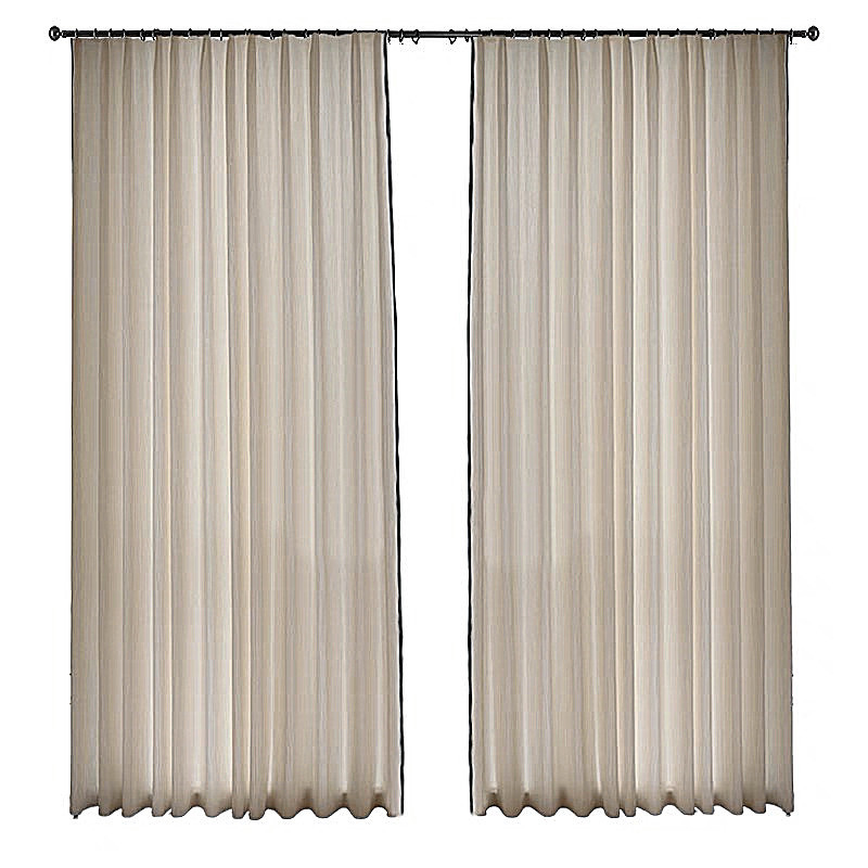 New French Style Fufeng Yarn Japanese Style Log Living Room Balcony Bedroom Light Luxury Modern Simple High-end Sense Internet Celebrity Window Yarn