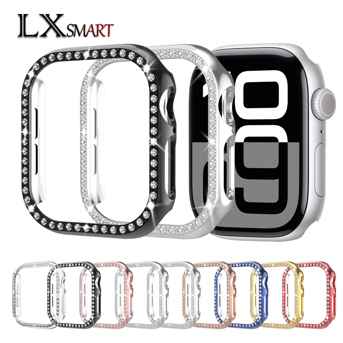 Чехол для Apple S10 с одним отверстием Бриллиантовый защитный чехол 42/46 мм с рамкой для сверла