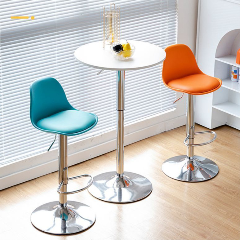 Light Luxury Nordic Bar Chair High-Legged Front Desk Modern Simple Home Lift Bar Chair Front Desk Elevated Backrest Stool