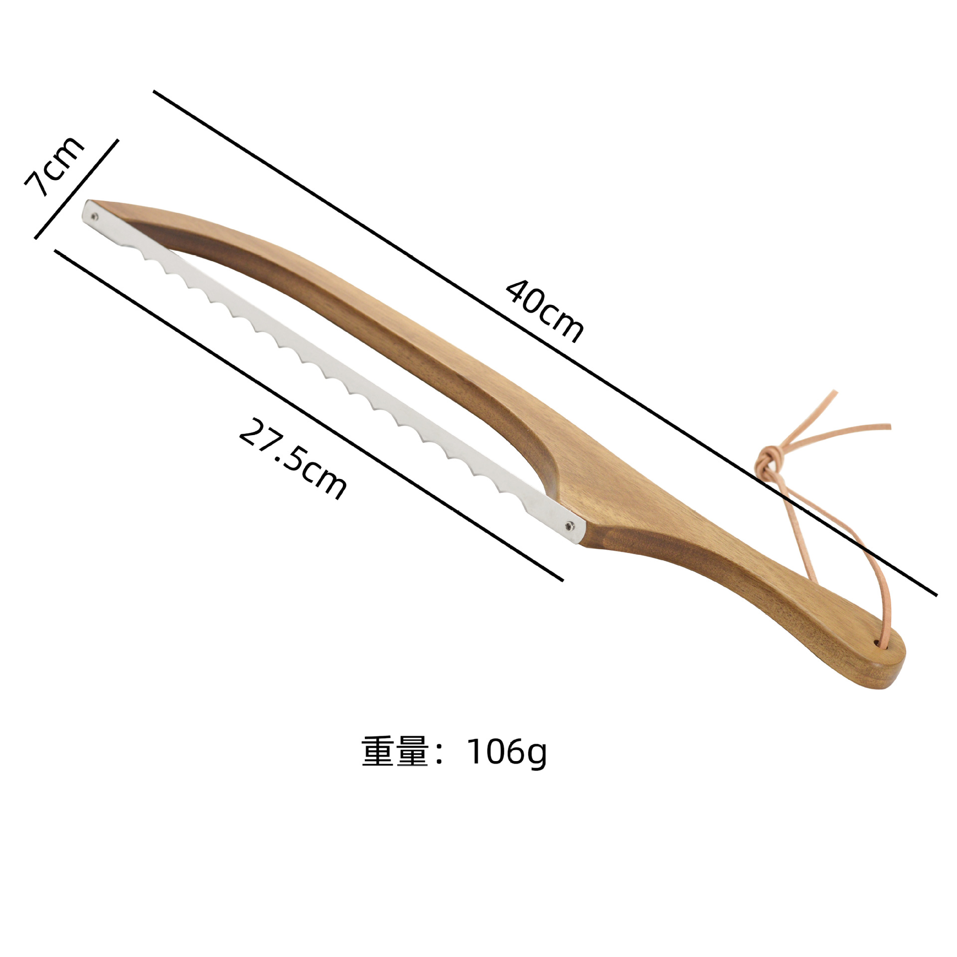 Wooden bread knife saw sandwich slicer baguette toast saw anti-bending wooden bread cutter