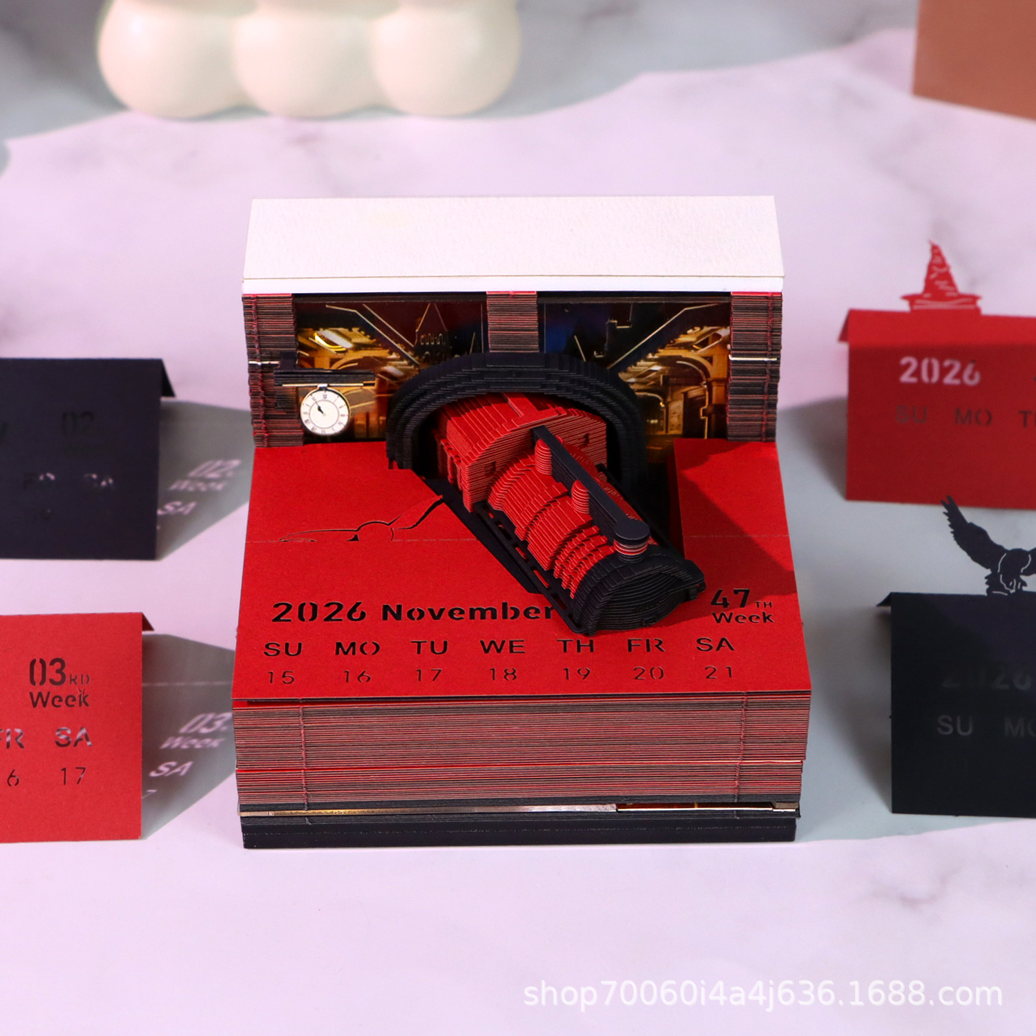 Magic Platform Train Cross-Border 3D with 2026 Calendar Note Pad Ready for Quick Delivery
