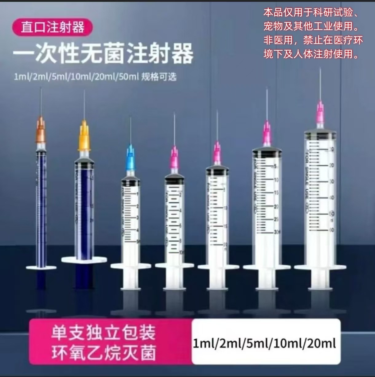 Одноразовый шприц, экспериментальный шприц с иглой, промышленный шприц с иглой, дозирующий шприц, китайское не медицинское использование