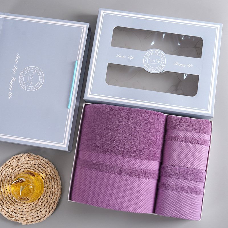 Pure Cotton Towel Bath Towel Gift Box Set Soft Skin-Friendly Face Towel Event Opening Gift Set Box Souvenir with Logo