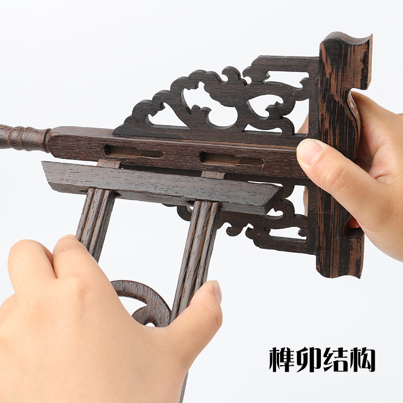 12-Needle Chicken Wing Wood Pen Hanging Study Four Treasures Calligraphy Supplies Retro Pen Holder 1416-Needle Solid Wood Faucet Brush Pen Hanging