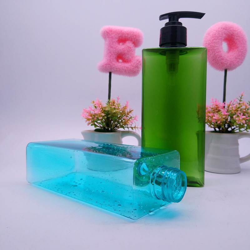 350ml400mlPETG square shampoo plastic bottle shower gel bottle