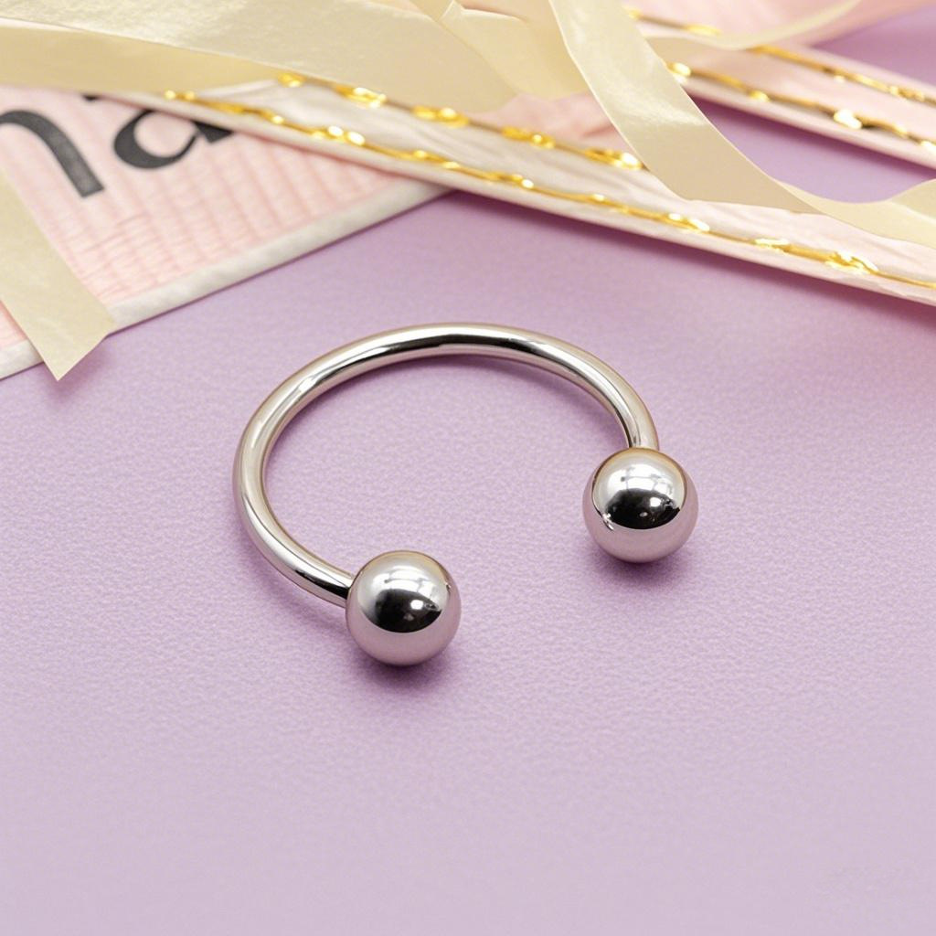 Piercing Jewelry Nose Jewelry European and American Titanium Steel Lip Nails Earrings Nose Nails Stainless Steel Round Head Pointed C-Shaped Horseshoe Ring Nose Ring