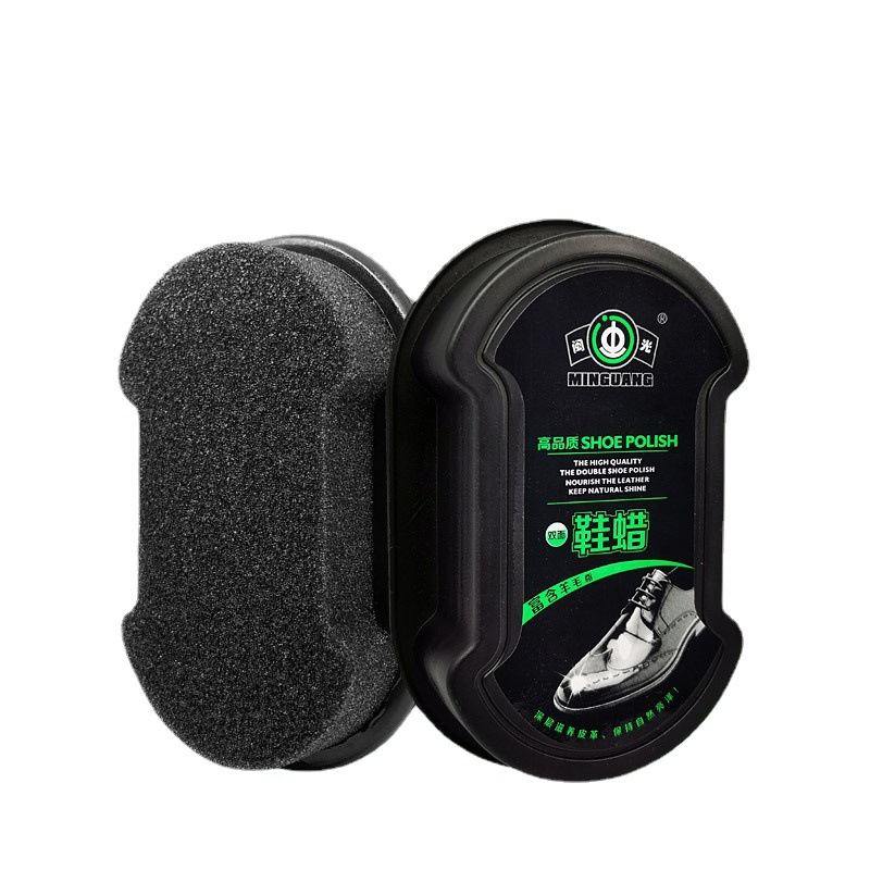 Minguang colourless shoe polish shoe wax shoe brush double-sided integrated sponge multi-functional leather decontamination care shoes polish shoes