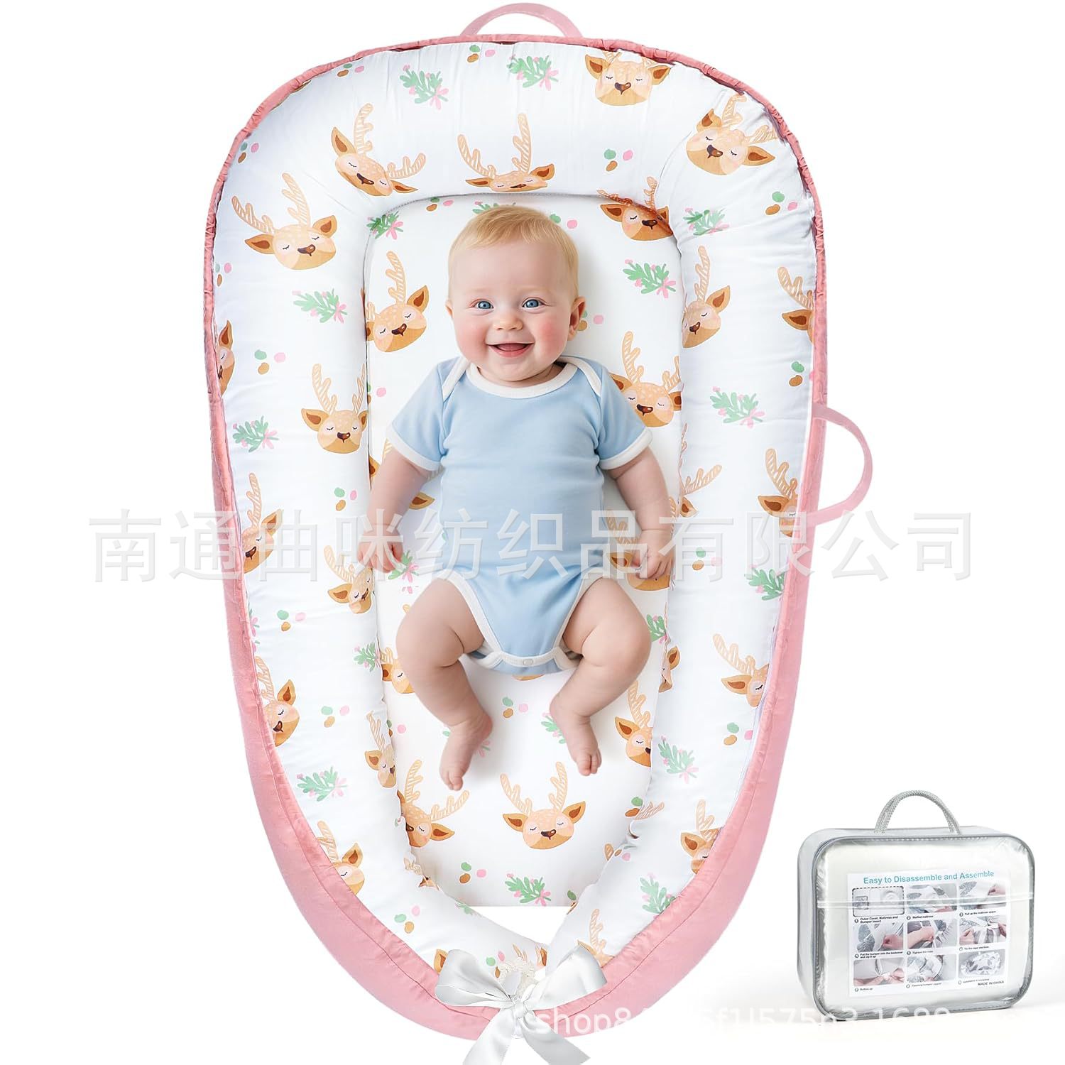 Amazon Cotton Baby Bed Bed Portable Baby Recliner Removable and Washable Mobile Baby Nest Pressure-proof Sleeping Bed