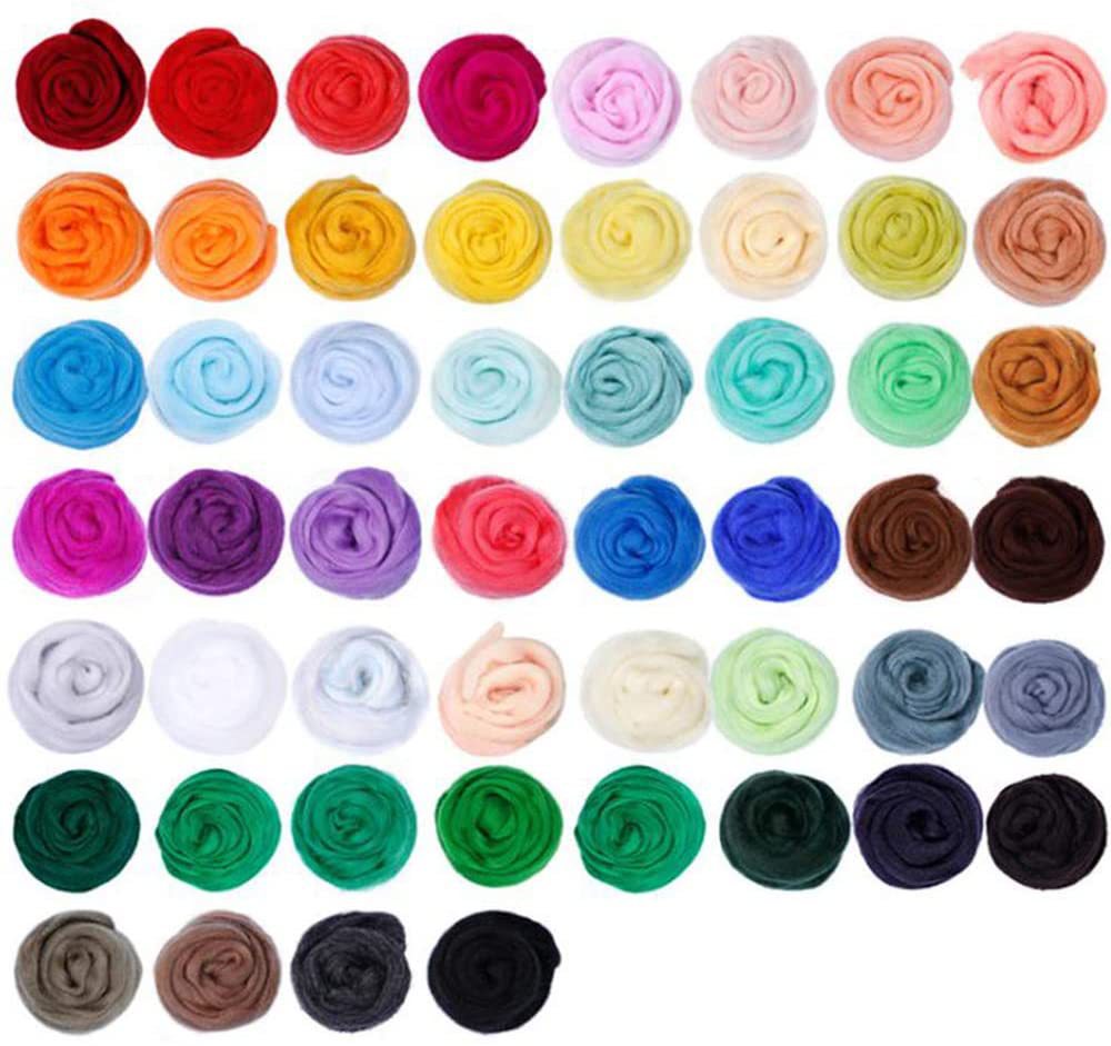 Supply of Wool Felt Material Package, Colorfulful DIY Poke Wool Strip Material Package, Mixed Colorful Wool Strip