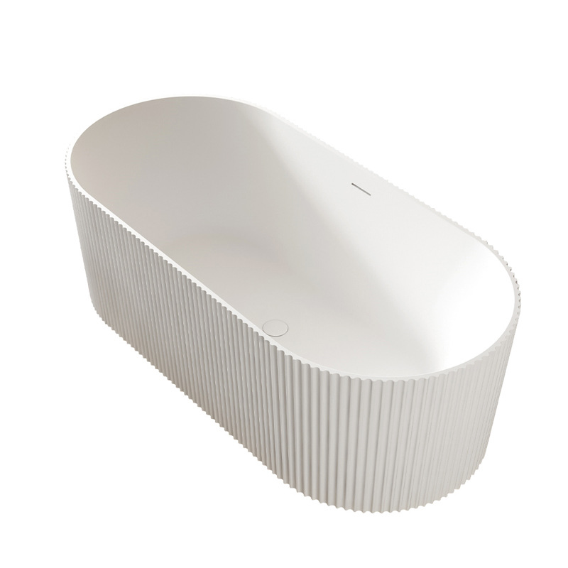 Acrylic Freestanding Bathtub for Home Use, Hotel and Guesthouse Vertical Striped Wave Double Bathtub, Export Factory