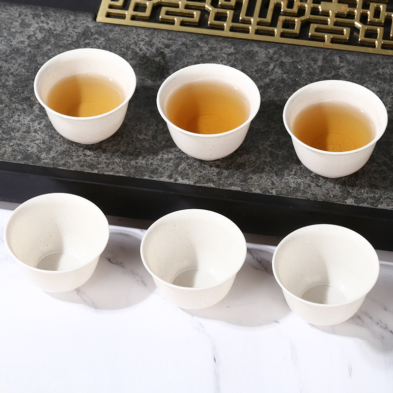 Food Grade Rice Husk Kung Fu Tea Cup Small Cup Thickened High Temperature Resistant Travel Tea Set Tea Tasting Cup Disposable Tea Cup