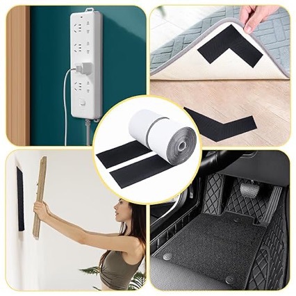 Strong Double-Sided Self-Adhesive Screen Door Curtain Hook and Loop Tape Strong Adhesive Double-Sided Nylon Adhesive Velcro Wholesale