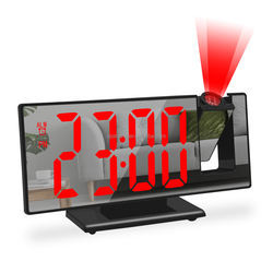 in stock projection alarm clock creative color screen mirror projection clock large screen display electronic digital snooze clock