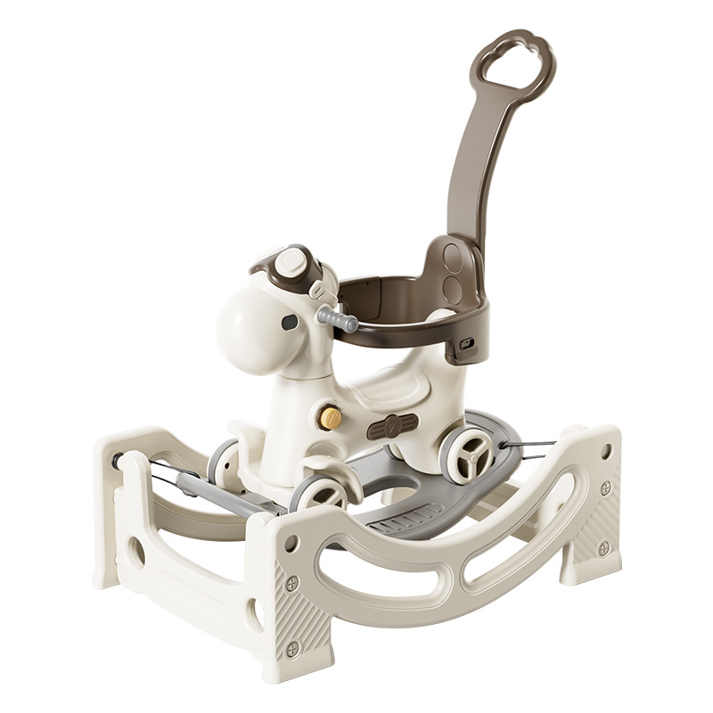 New Children's Toy Pilot Trampoline Horse Rocking Trojan Sneaker Trampoline Trolley Rocker Three-in-One