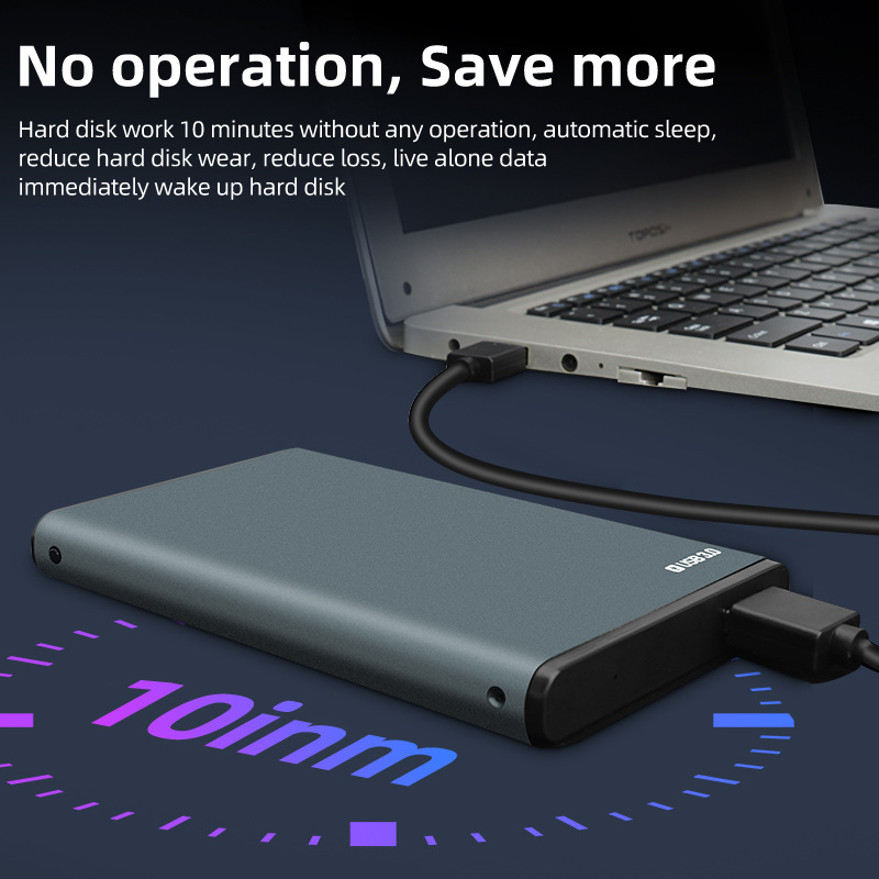 2.5inch Laptop Mobile Hard Drive Box Usb3.0 Sata Serial Port External Hard Drive Box Aluminum Alloy High Efficiency Heat Dissipation