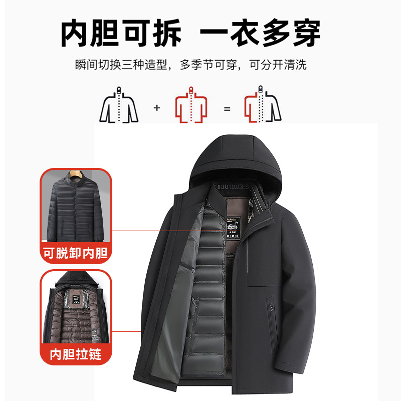 1106A Goose down Jacket with Removable Liner [Price Control 389] Dad Winter Parka