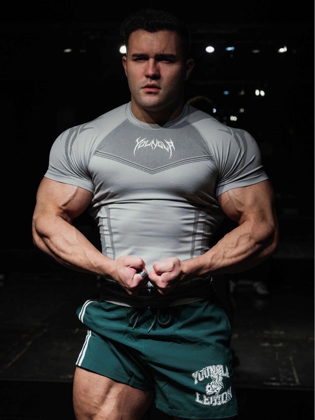 YOUNGLA American Summer New Men's Tight T-Shirt Jogger Sports Fitness Running Training Quick Dry Short Sleeve