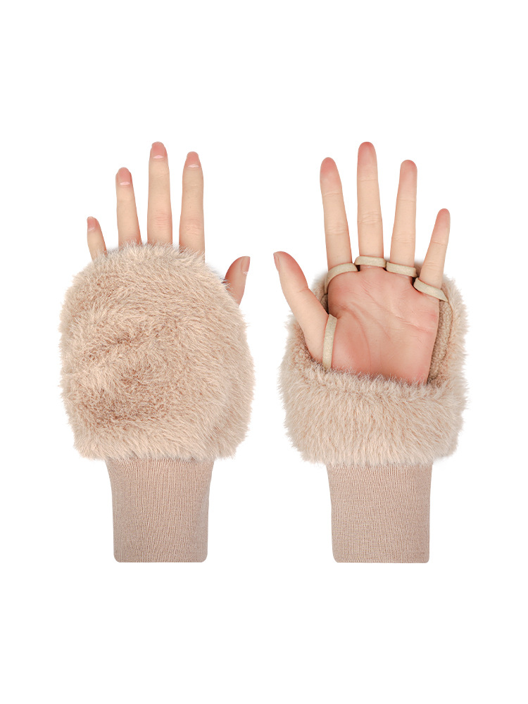 2025 New Golf Gloves Women's Hands Thickened Winter Warm Half Finger White Black Ladies Touch Screen