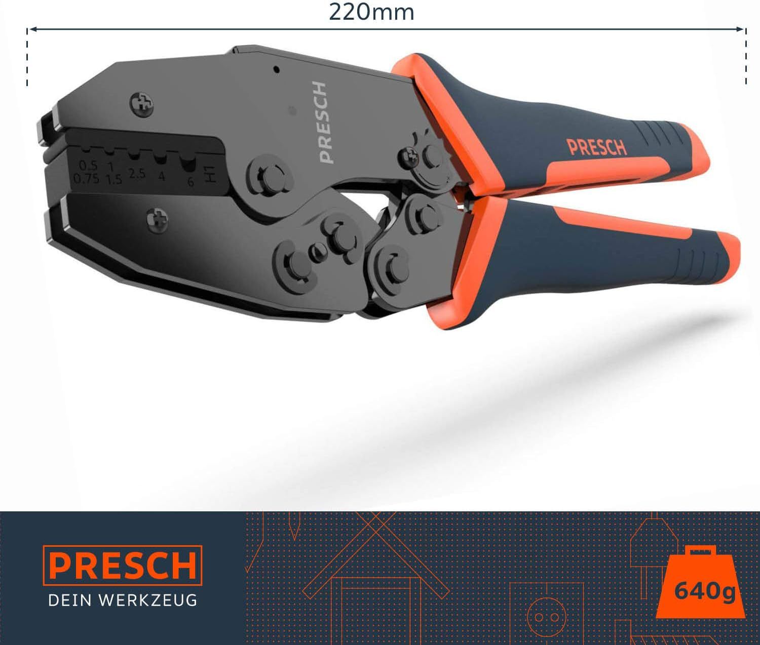 Presch Crimpzange Aderendhülsen Zange - Profi Presszange F