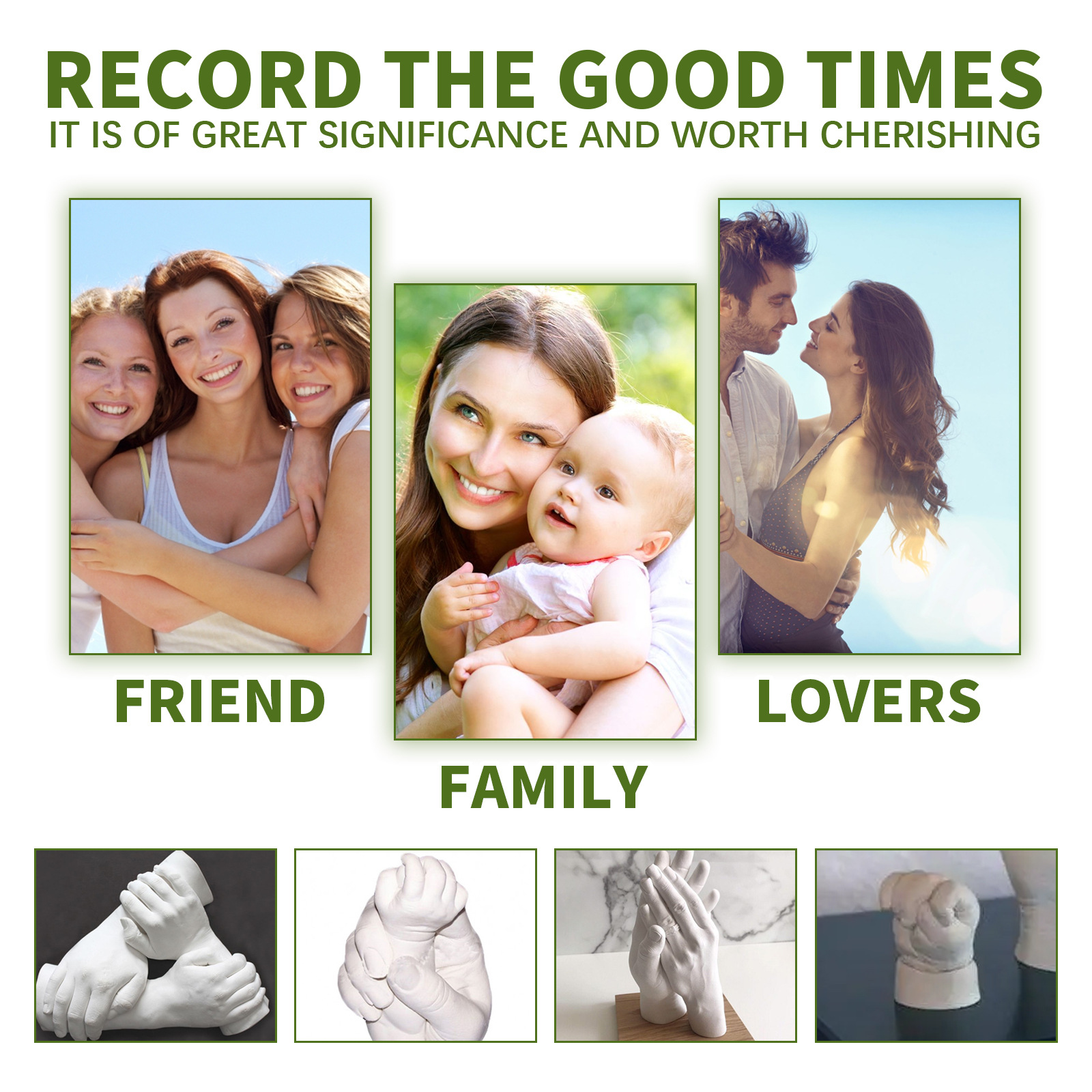 Eelhoe Couple's Hand Model Cloning Powder Infant and Toddler Production Materials Valentine's Day Gift Stereo Hand and Foot Model