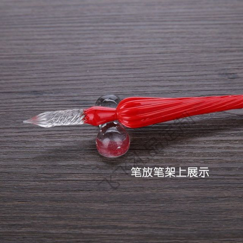 Colored Glass Pen Dipped in Water Pen Crystal Creative Gift Box, Random Colors