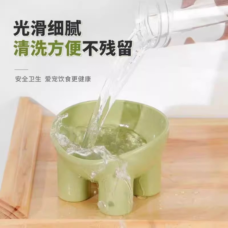 Pet Supplies Macaron Color Cat Food Bowl Neck Guard Slanted Mouth Cat Bowl Anti-Knock over Plastic Pet Bowl Tall Cat Bowl