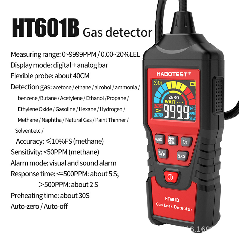 Huabo HT61/601 Natural Gas Leak Detector Combustible Gas Detector Gas Methane Liquefied Gas Leak Alarm