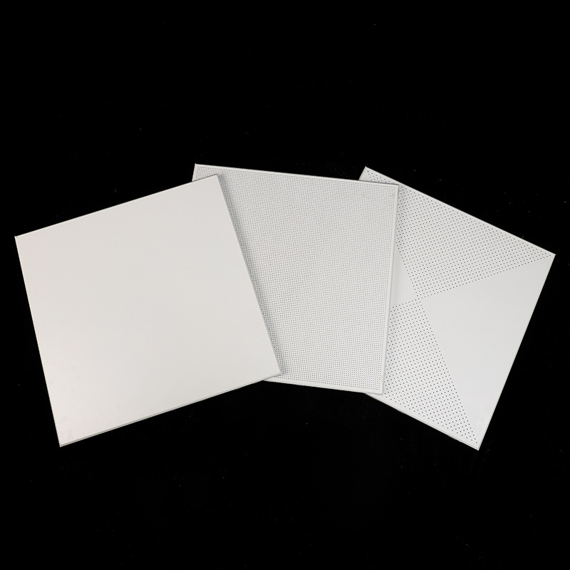 Aluminum gusset aluminum ceiling 600*600 engineering building materials integrated ceiling office full set ceiling punching square plate