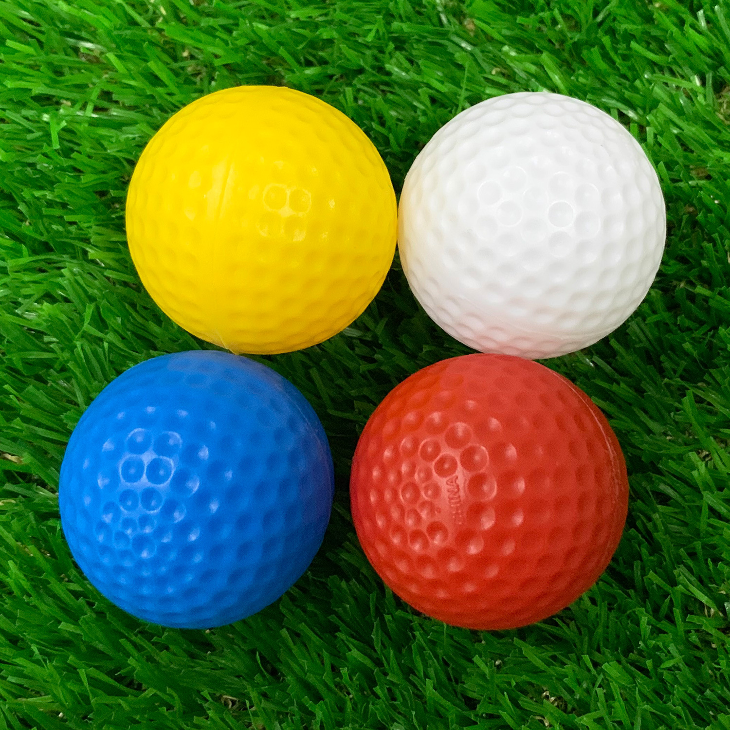41mm non-porous mixed color indoor golf practice ball PE blow molded hard hollow ball toy pet ball