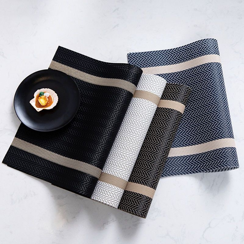 Horizontal Pattern Dining Table Placemat Placemat Insulation Mat Pvc European Accessible Luxury Ins Simple Style No-Wash Waterproof, Oil-Proof and Anti-Scalding
