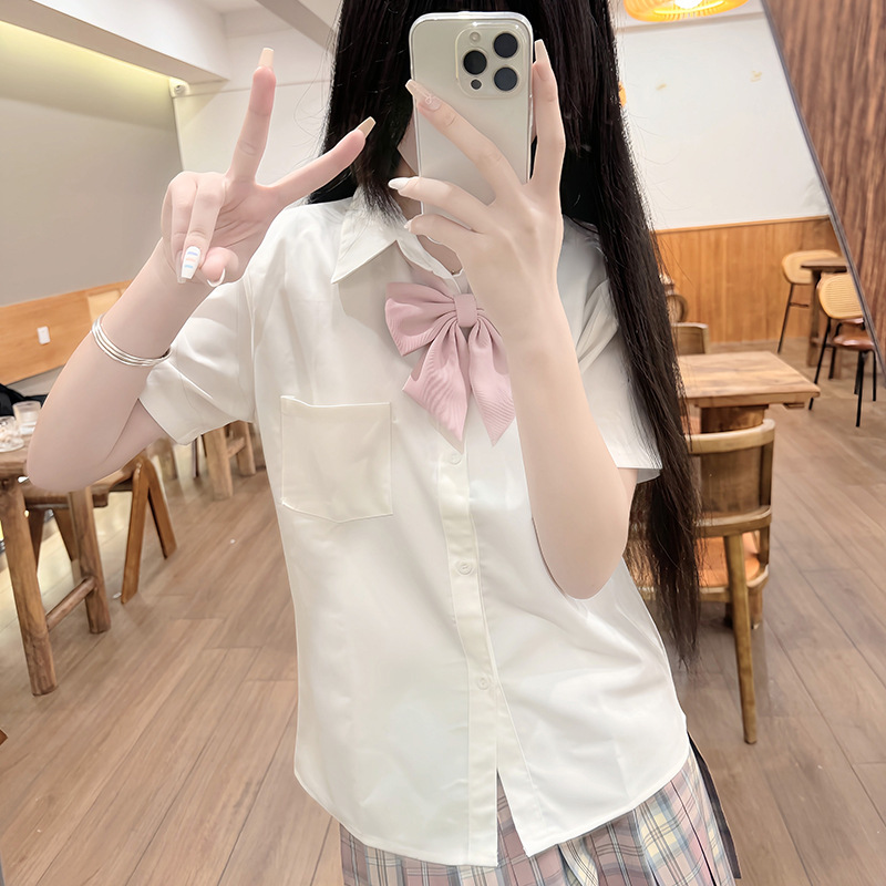 Рубашка Jk в японском стиле, молочно-белая, свободная, универсальная, длинный и короткий рукав, школьные принадлежности для женщин