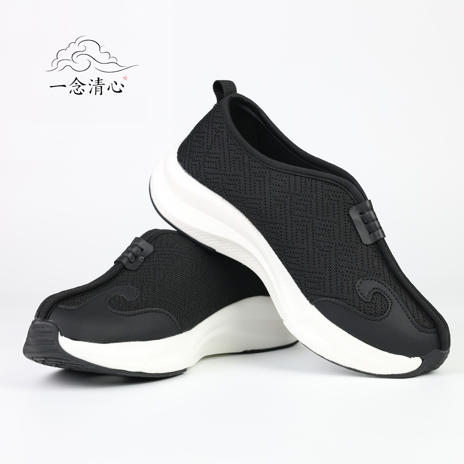 Тaoистские практические туфли с одним ремешком, легкие, нескользящие, мягко подошвенные, обувь с крючком для весеннего, осеннего и летнего сезонов