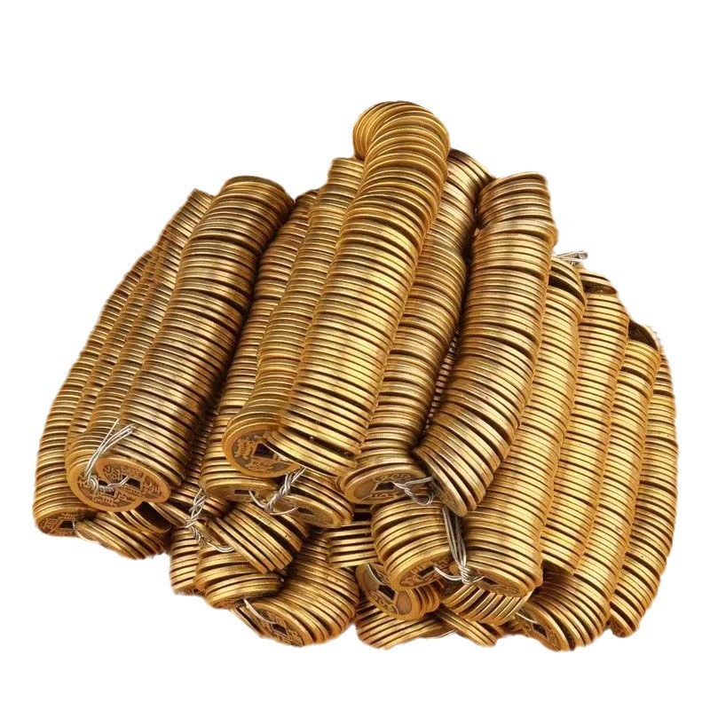 Thickened Five Emperors' Coins Real Copper Coins Qianlong Kangxi Tongbao Qing Dynasty Antique Coins Home Exhibition Hall Ornaments to Attract Wealth