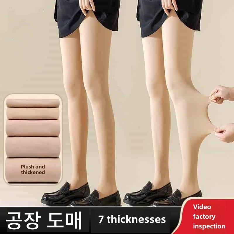 Light leg artifact stockings women pantyhose spring autumn and winter fleece-lined thick flesh color leggings anti-light socks wholesale