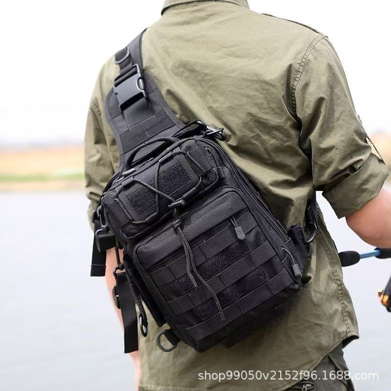 Large Chest Bag Saddle Bag Waterproof and Wear-Resistant Camouflage Photography Shoulder Crossbody Bag Mountaineering Bag Outdoor Sports Tactical Backpack