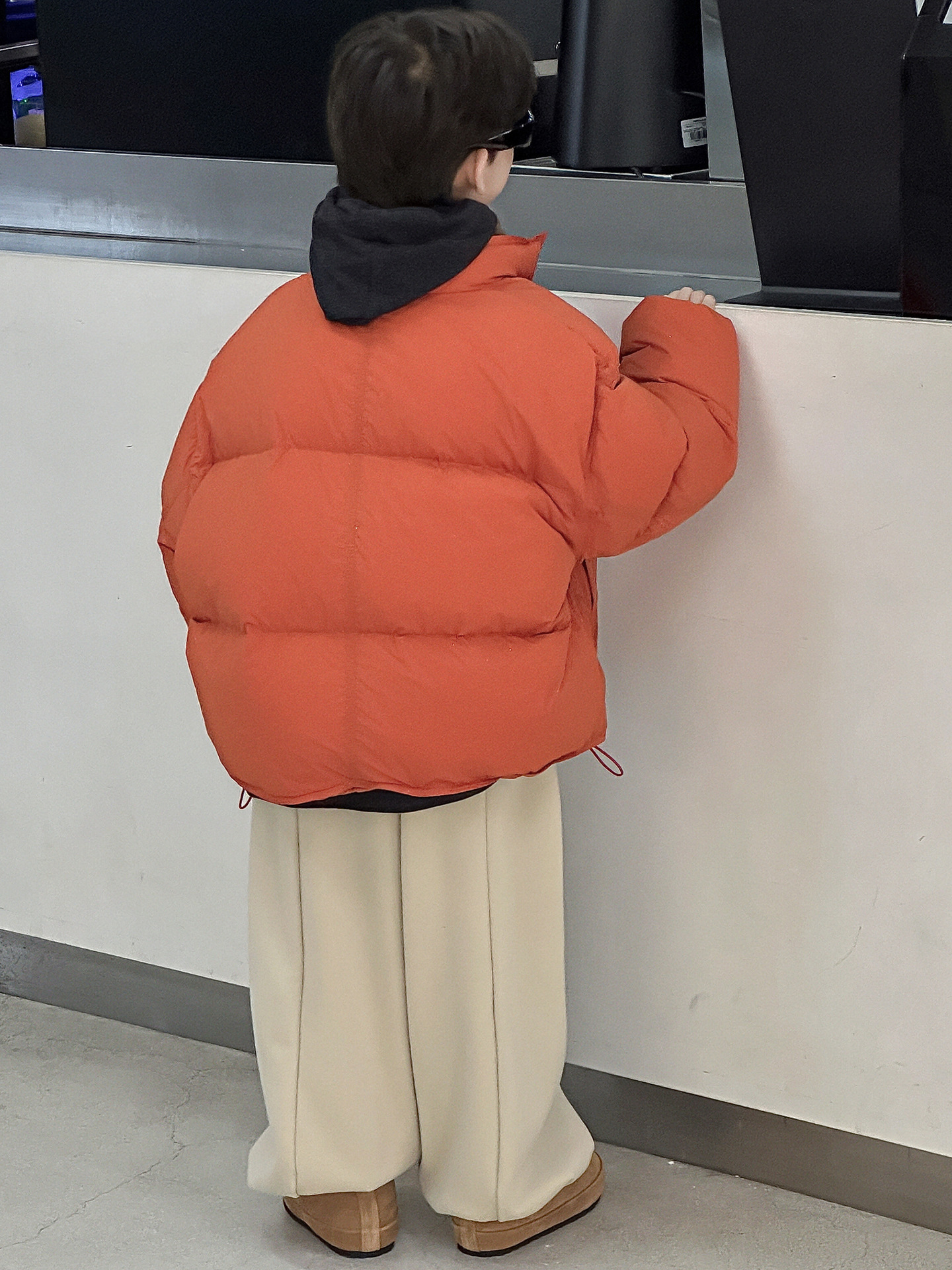 Cotton Shop Boys' down Jacket Children's Winter Korean Style 2026 New Model Silver Sprinkle Stand Collar Trendy Cool Warm Thick Coat