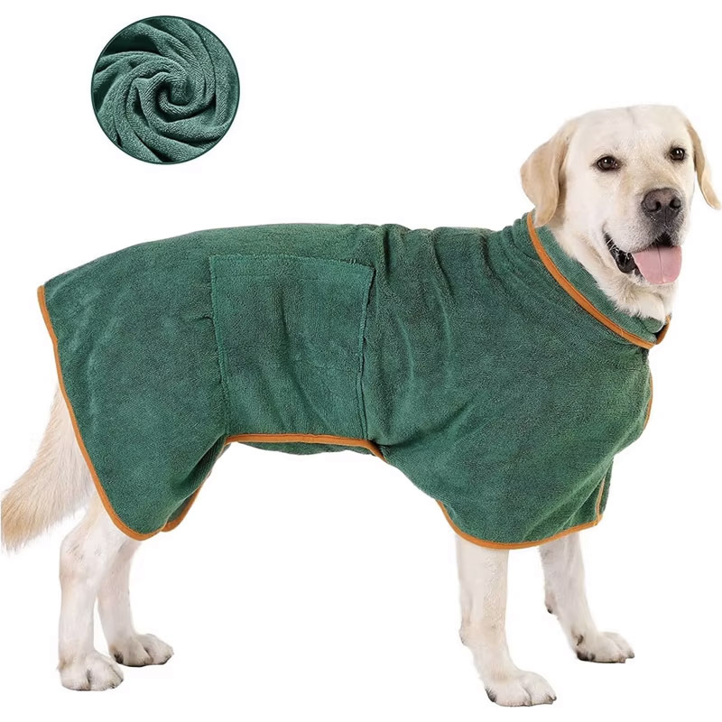 Cross-Border Pet Bathrobe, Quick-Drying after Bathing, Full-Body Wrap, Breathable, Water-Absorbent, Four-Season Hair Cleaning Dog Bathrobe