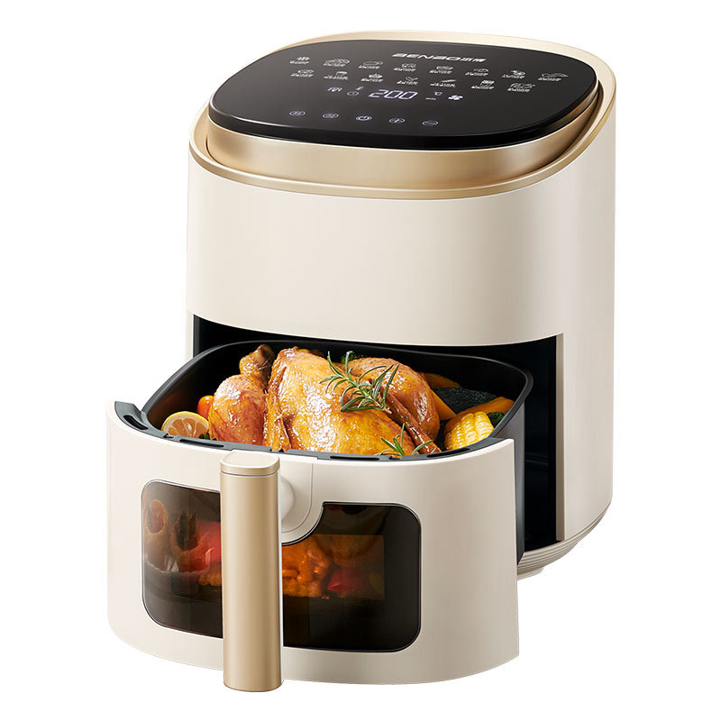German Benbo Air Fryer for Home Use, Visible Fryer, 2025 New Model, Multifunctional Large-Capacity Oven with Integrated Motor