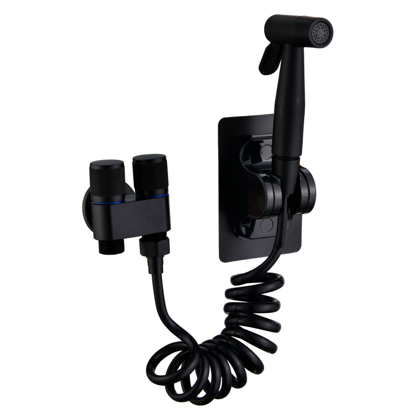 Hot-Selling Plastic Toilet Attachment Pressure-Boosting Spray Gun Set for Home Use with One Inlet and Two Outlet Angle Valves for the Bathroom