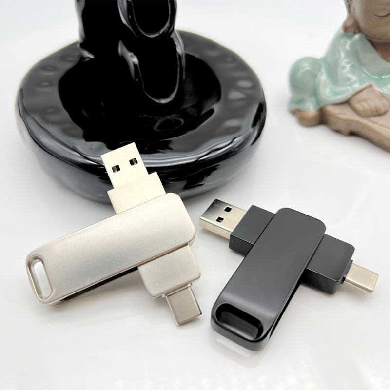 Suitable for Huawei Type-C Computer and Mobile Phone Dual-Use Mobile Phone USB Flash Drive 32Gb Two-In-One High-Speed Rotating USB Flash Drive 64Gb