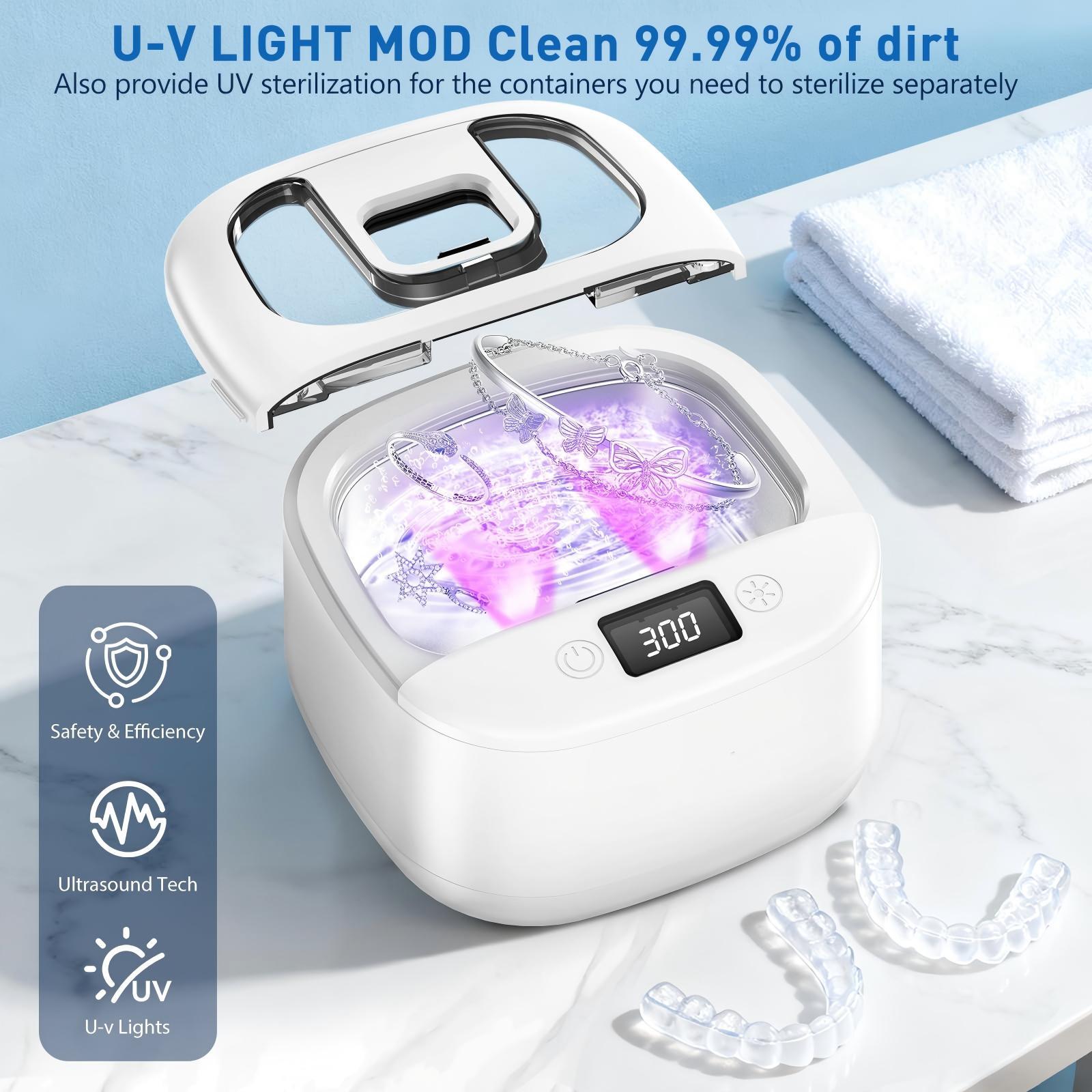 Перезаряжаемая ультразвуковая машина для чистки брекетов, новая, с УФ-стерилизацией, портативная, для чистки зубных протезов