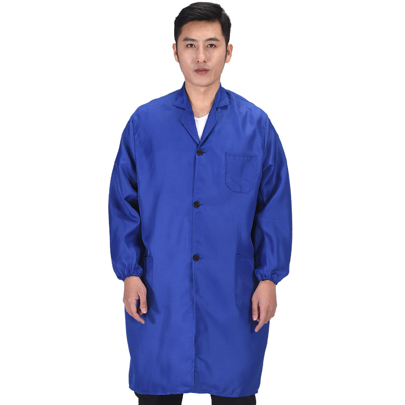 Blue Coat Workwear Long-Sleeved Stain-Resistant Custom Printed Dust-Proof Coverall Protective Clothing Long Coat