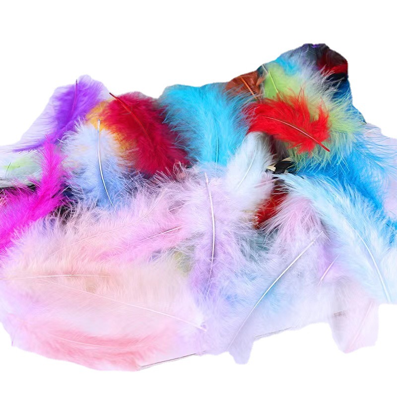 Internet Celebrity Pointed Tail Velvet Feathers Turkey Feathers DIY Earrings Necklace Jewelry Accessories Small Feathers Manufacturer Wholesale