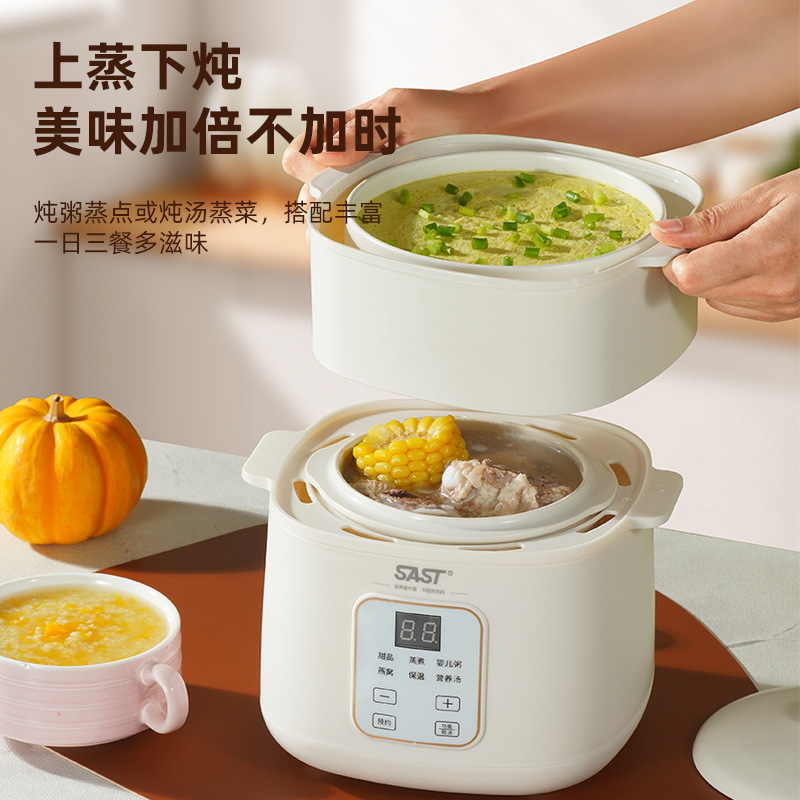 SAST Electric Stew Pot 1L Mini Ceramic Health Bird's Nest Electric Stew Pot Household Automatic Small Water-proof Stew Pot Wholesale
