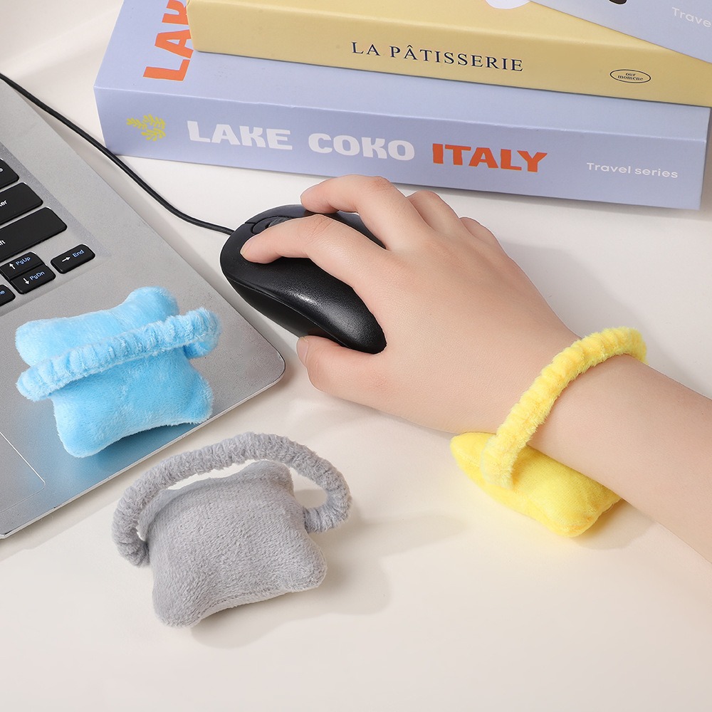 Solid Color Wrist Pad Small Pillow Hand Pillow Elastic Band Keyboard Typing Anti-Wear Office Memory Foam Decompression Wrist Pad