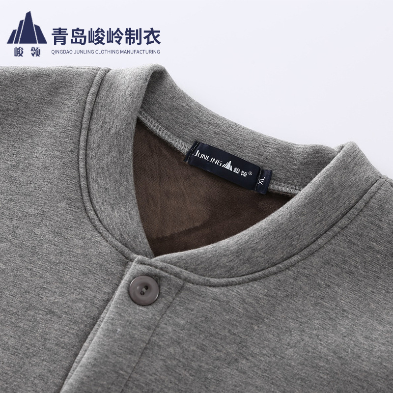 Middle-Aged and Elderly Velvet Cardigan Sweatshirt Men's Warm Top Winter Clothing Elderly Loose Cardigan Pure Cotton Thick Outwear Dad Wear