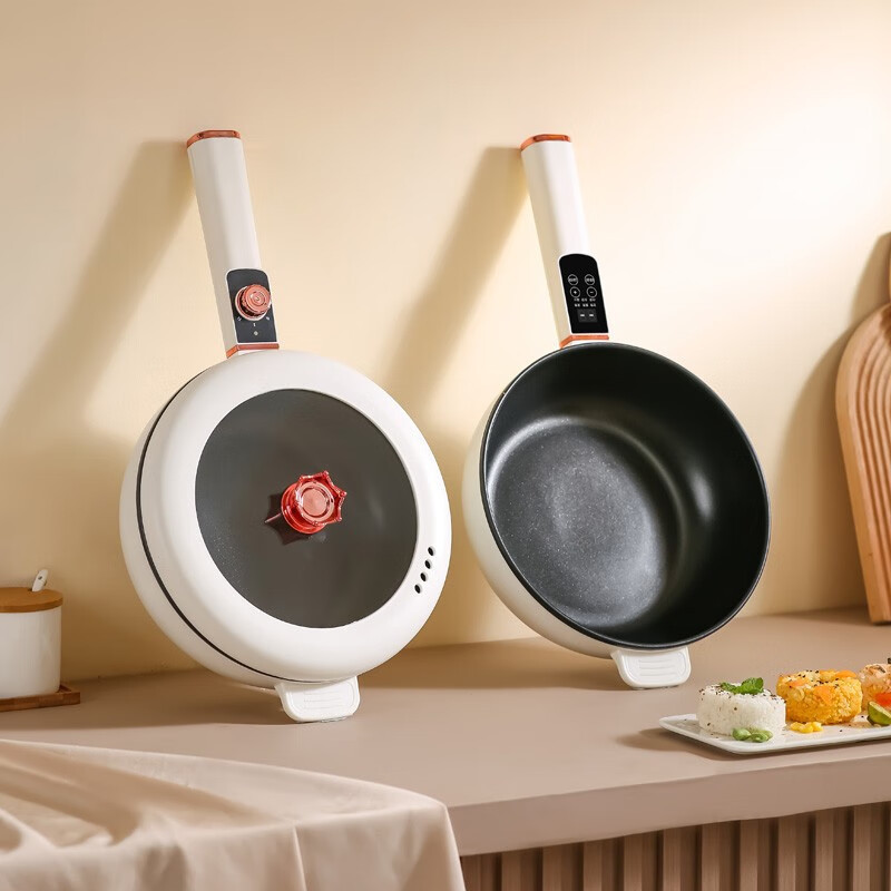 Rongshida Electric Wok Multi-functional Cooking and Cooking Dormitory Portable Electric Cooking Pot Hot Pot Wok for Home Large Capacity