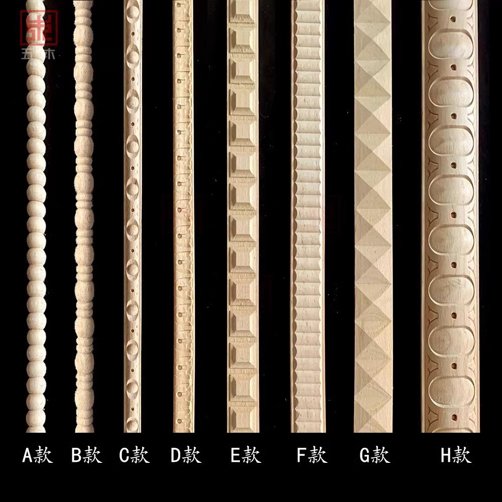 Резьба по дереву Дунъян, массивная деревянная декоративная линия, мебель, потолок, боковая панель дверцы шкафа, квадратная линия, линия грушевого типа, линия конского флиса